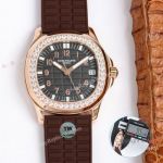 Super clone Patek Philippe Aquanaut Luce Chocolate Diamond-set watch ref 5267